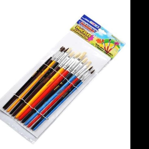 PINCEL POLEO Y ACUARELA PASCUA BL. C12PZ. V. MED. SURT. 24